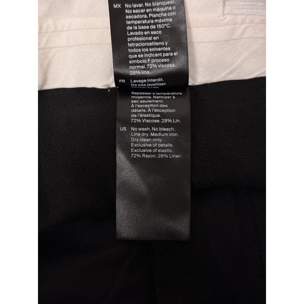 COS Pants 8 Womens Black Linen Wide Straight High Rise Trouser - Picture 7 of 8